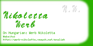 nikoletta werb business card